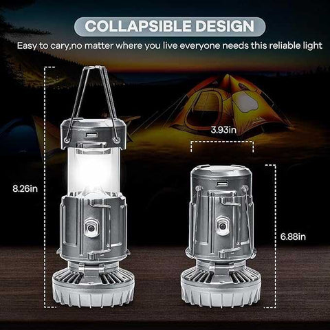 4-in-1 Portable Camping Fan with LED Light & Power Bank
